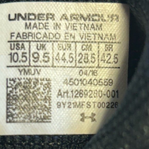 UNDER ARMOUR BASKETBALL MID TOP SNEAKERS IN BLACK, MENS SIZE 10.5 - Picture 9 of 9